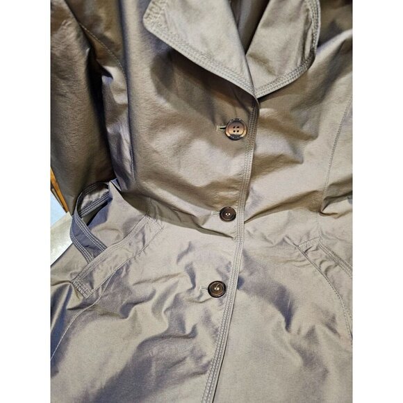 Women's Talbots Petites Iridescent Lined Belted Raincoat Bronze/Brown Size Small - Picture 10 of 10